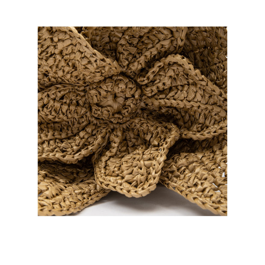 MINI BOLSA FIORI HANDMADE RAFIA NATURAL