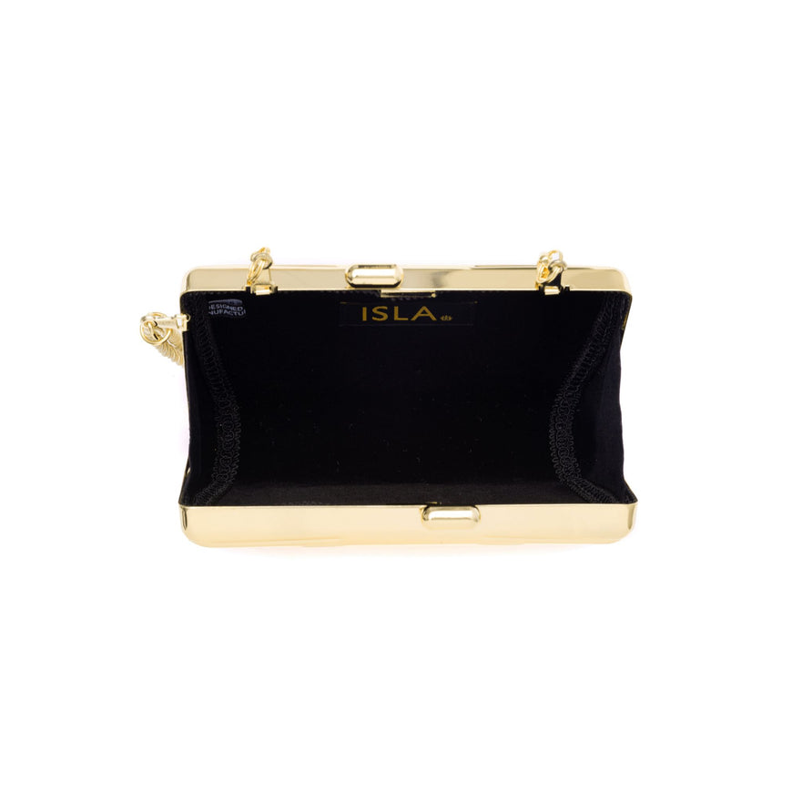CLUTCH EM METAL ART DÉCO OURO