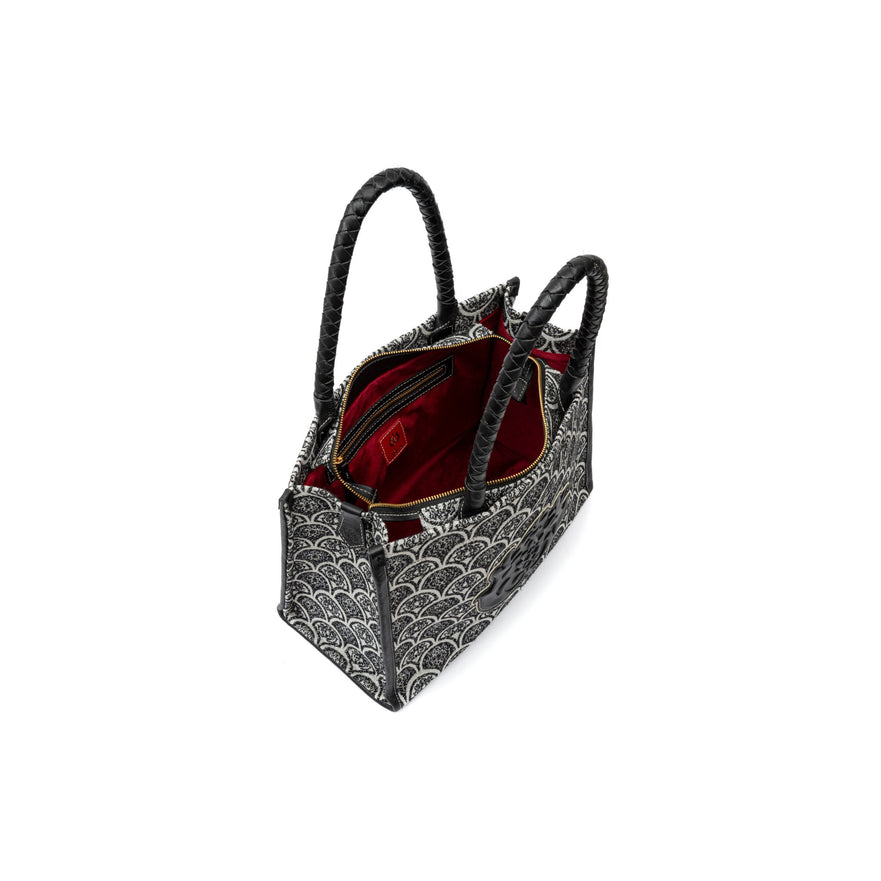 BOLSA MAXI TOTE SIRENA JACQUARD PRETO