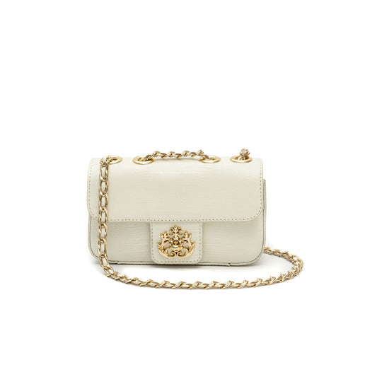 ANNE MINI LIZARD LEATHER BAG VANILLA GOLD