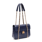 BOLSA FLAP SIENNA MÉDIA COURO COBALTO