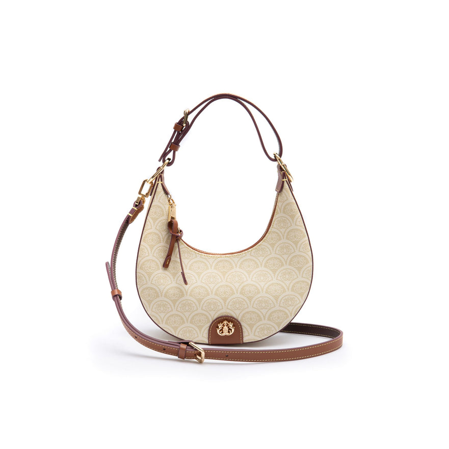 BOLSA HOBO SIRENA MONOGRAMA  CANVAS CREME
