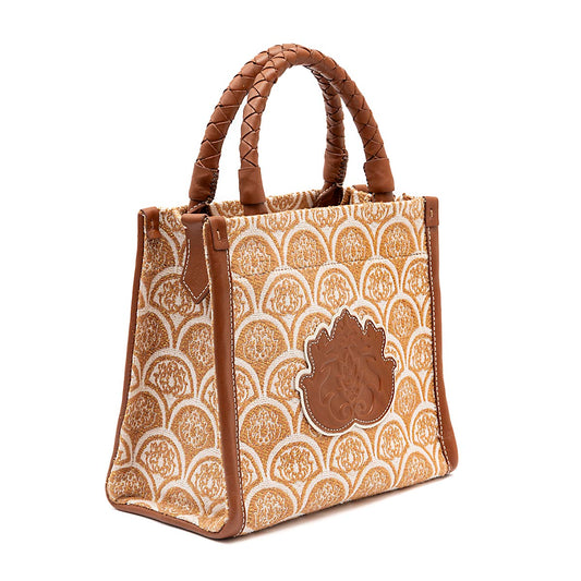 BOLSA MINI TOTE SIRENA JACQUARD CAMEL