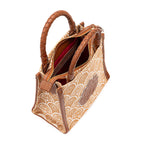 BOLSA MINI TOTE SIRENA JACQUARD CAMEL
