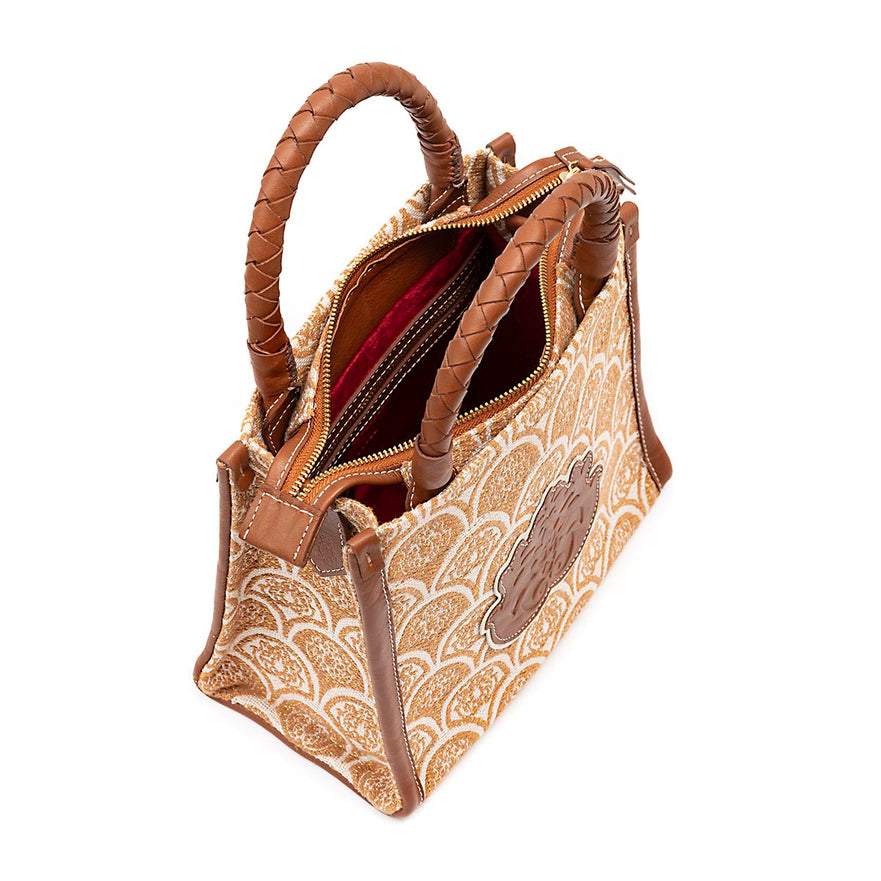BOLSA MINI TOTE SIRENA JACQUARD CAMEL