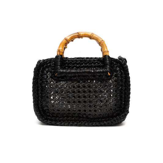 MINI BOLSA DUNA EM CROCHÊ METALIZADO  PRETO