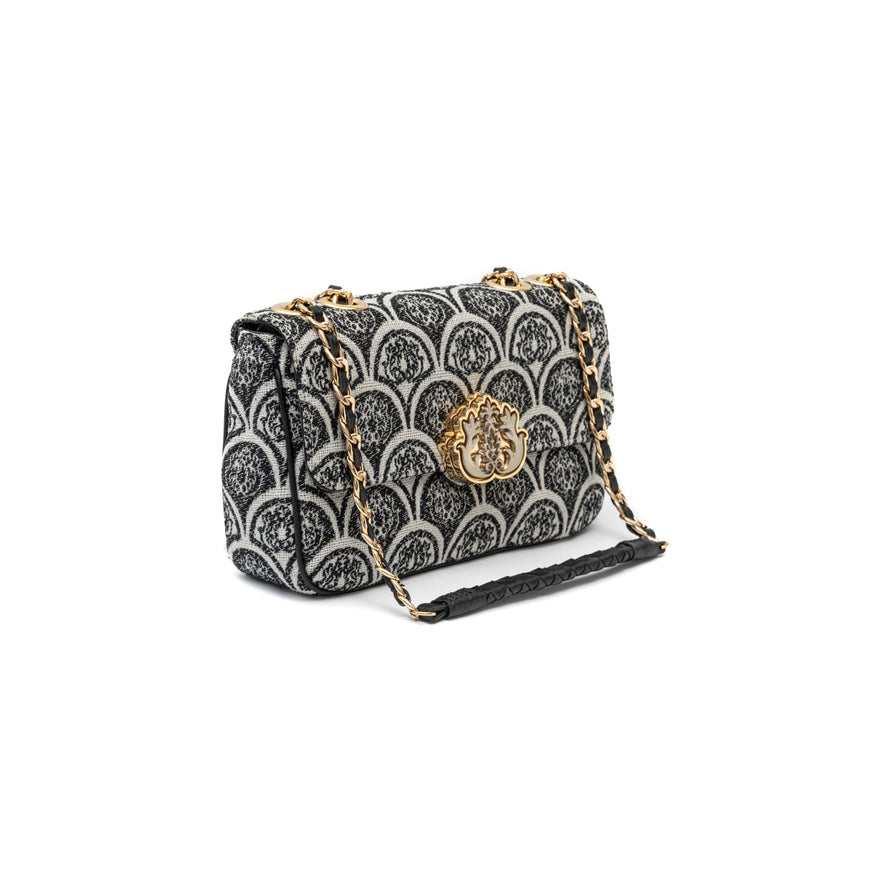 BOLSA BAGUETE SIRENA JACQUARD PRETO
