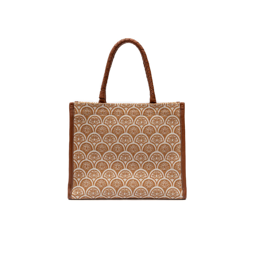 BOLSA MAXI TOTE SIRENA JACQUARD CAMEL