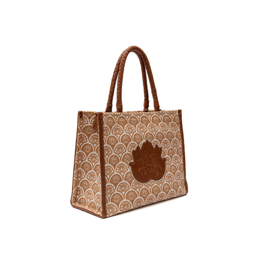 BOLSA MAXI TOTE SIRENA JACQUARD CAMEL