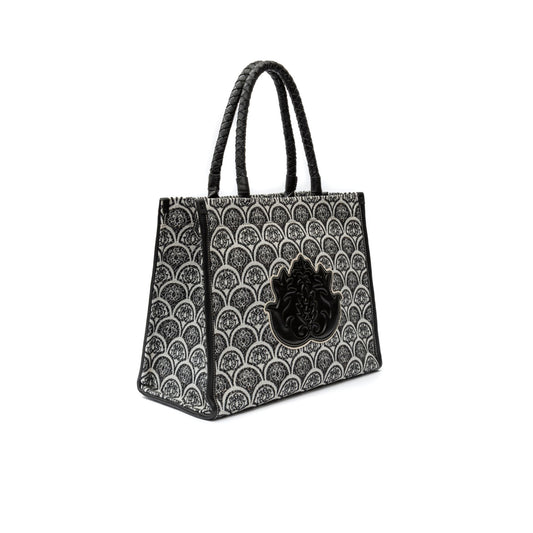 BOLSA MAXI TOTE SIRENA JACQUARD PRETO