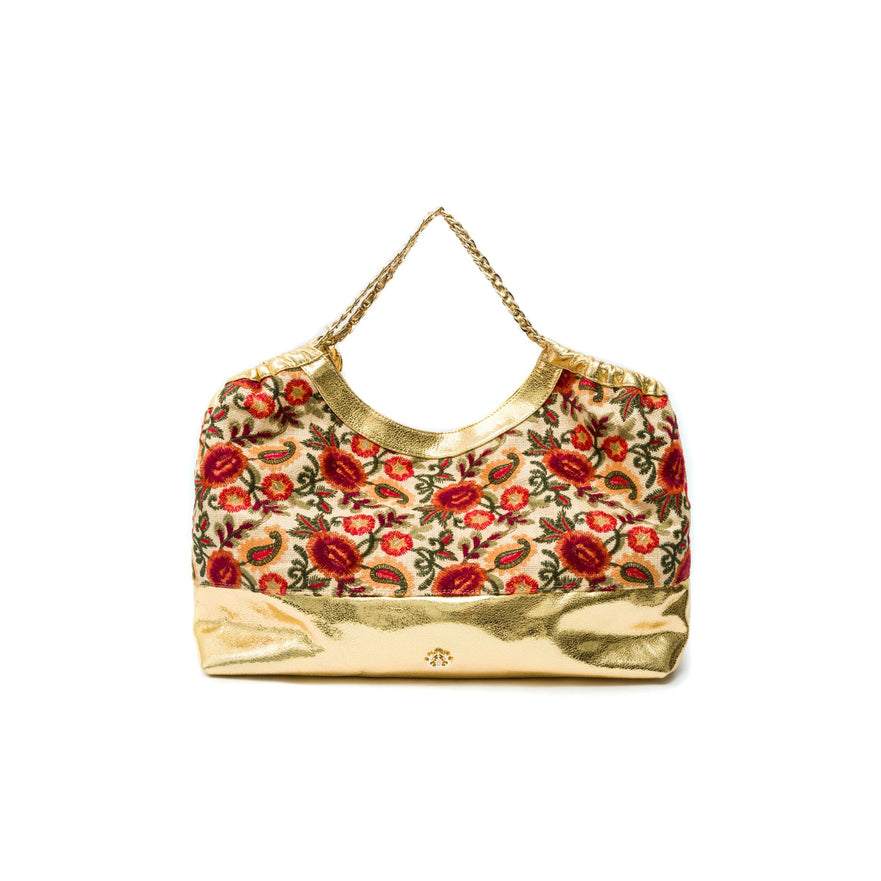 BOLSA MAXI SHOPPER DANNY PALHA FIORI BORDADA