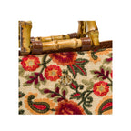 BOLSA DIANA MÉDIA PALHA FIORI BORDADA E COURO