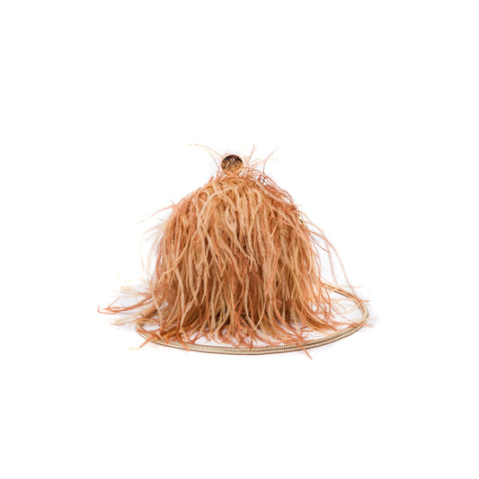 BOLSA  LILY EM PLUMAS OURO/BRONZE