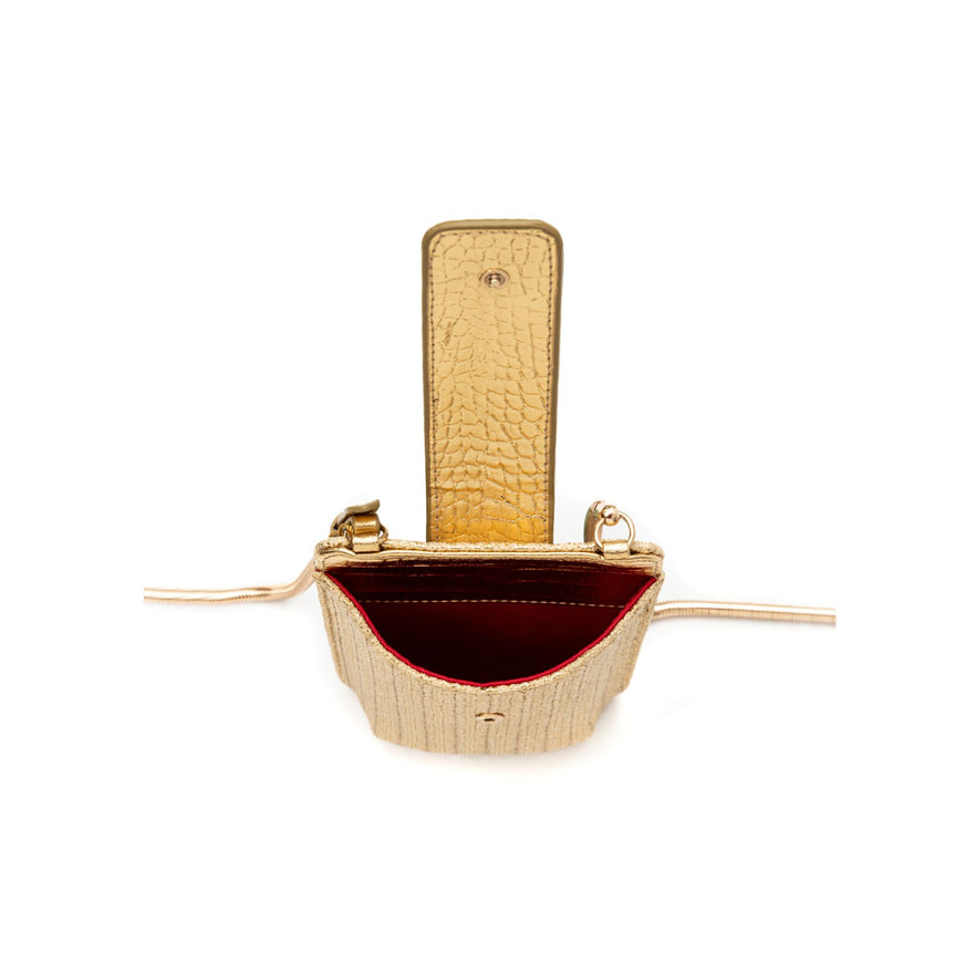 PHONE POUCH TIRACOLO EM PALHA GOLD