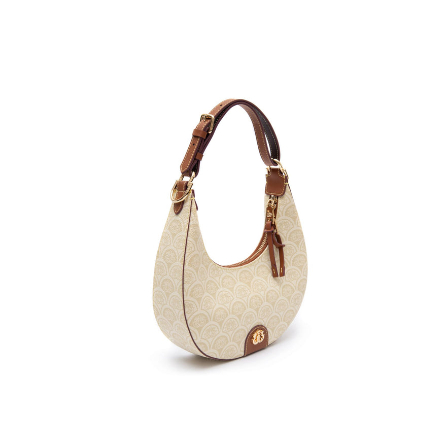 BOLSA HOBO SIRENA MONOGRAMA  CANVAS CREME