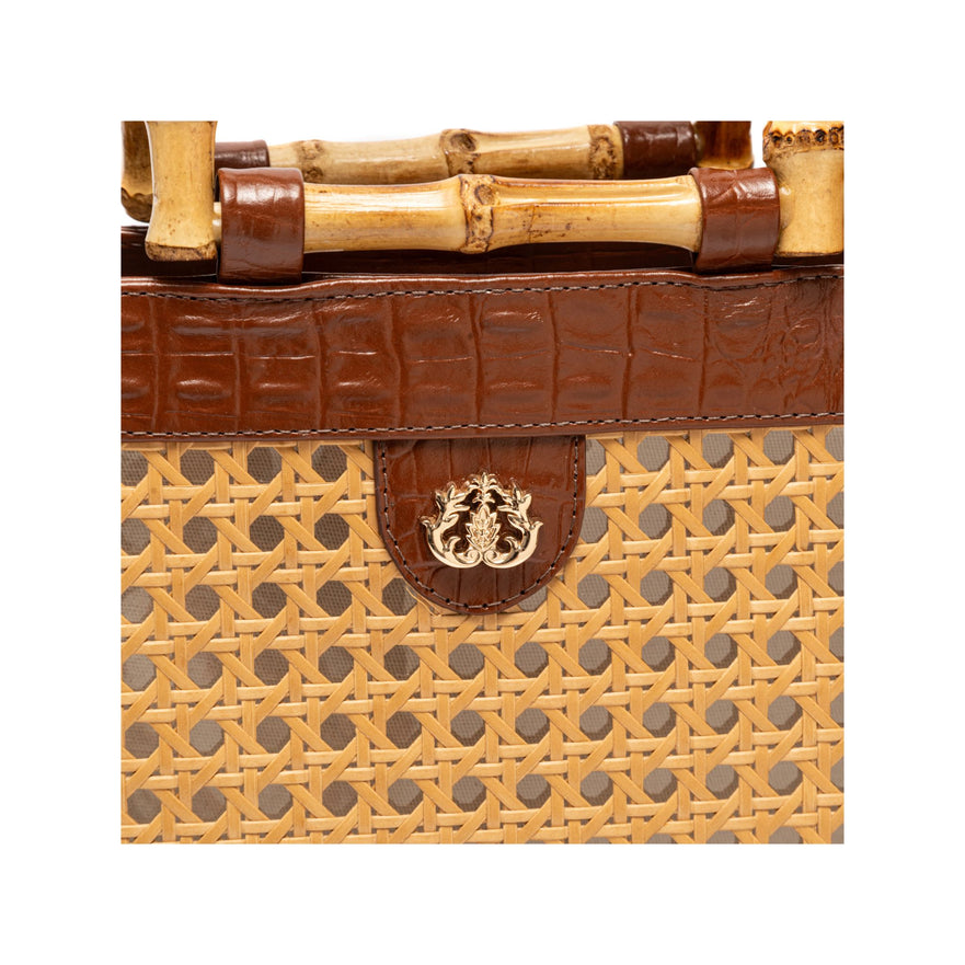 BOLSA DIANA MAXI EM COURO MAXI CROCO PINHÃO