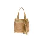 BOLSA TOTE PALHA SEXTAVADA GRANDE NEW CROCO NEW GOLD