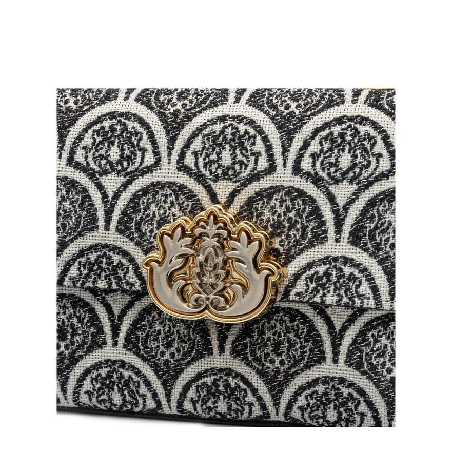 BOLSA BAGUETE SIRENA JACQUARD PRETO