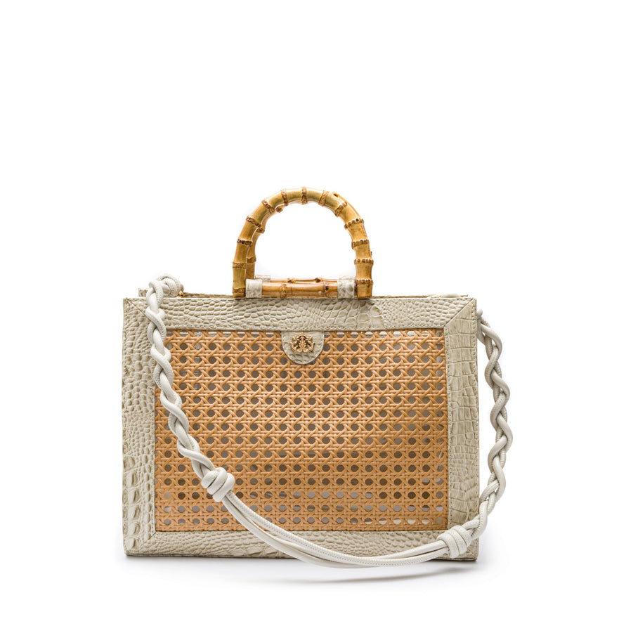 BOLSA DIANA MAXI EM COURO MAXI CROCO CHANTILY