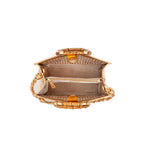 BOLSA DIANA MAXI EM COURO NATURAL E PALHA INDIANA  GOLD