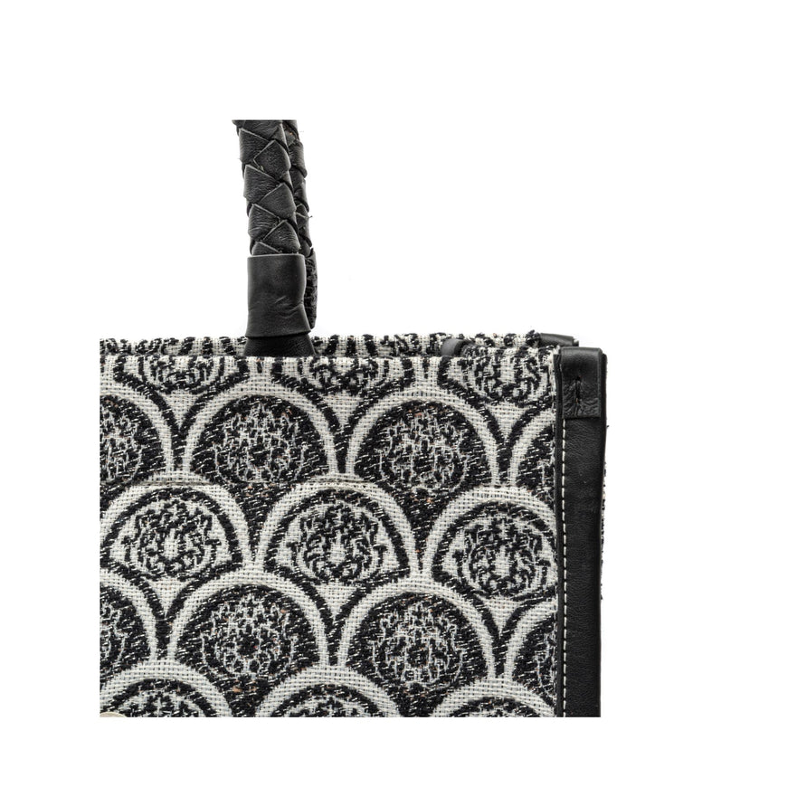 BOLSA MAXI TOTE SIRENA JACQUARD PRETO