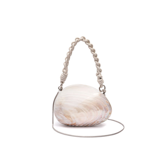 MOTHER-OF-PEARL SHELL CLUTCH BAG