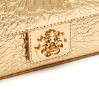 BOLSA ANNE EM COURO NATURAL NEW CROCO GOLD