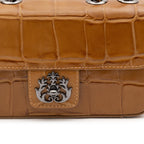 BOLSA ANNE EM COURO CAIMAN MEL ONIX