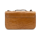 BOLSA ANNE EM COURO CAIMAN MEL ONIX