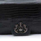 Mini Bolsa Anne Em Couro Natural Lizard Preto