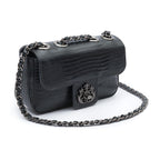 Mini Bolsa Anne Em Couro Natural Lizard Preto