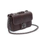 BOLSA ANNE EM COURO COBRA DARK ONIX