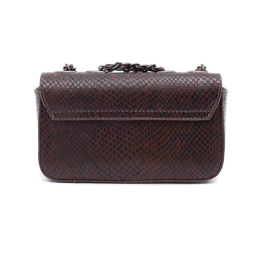 BOLSA ANNE EM COURO COBRA DARK ONIX
