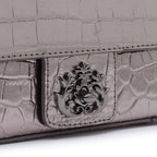 Mini Bolsa Anne Em Couro Natural Croco Roxy Onix