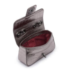 Mini Bolsa Anne Em Couro Natural Croco Roxy Onix