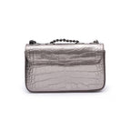 Mini Bolsa Anne Em Couro Natural Croco Roxy Onix