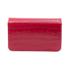 BOLSA CARTEIRA  FOREVERE PEQUENA COURO MAXI CROCO VERMELHO