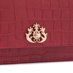 Bolsa Carteira Com Corrente Transversal Forever MAXI CROCO VERMELHO