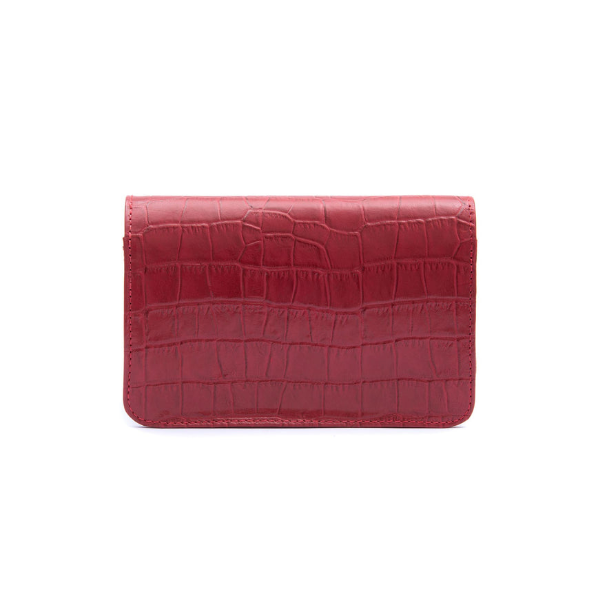 Bolsa Carteira Com Corrente Transversal Forever MAXI CROCO VERMELHO