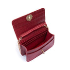 Bolsa Carteira Com Corrente Transversal Forever MAXI CROCO VERMELHO