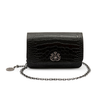 FOREVER NEW CROCO ONYX BLACK CROSSBODY WALLET BAG WITH CHAIN