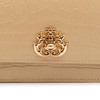 BOLSA CARTEIRA FOREVER NEW CROCO NATA OURO