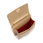 BOLSA CARTEIRA FOREVER NEW CROCO NATA OURO