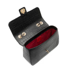 BOLSA ANNE JUMBO EM COURO NATURAL NEW CROCO PRETO OURO