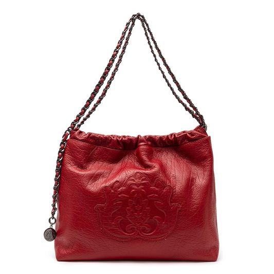 BOLSA DAYSE HOBO GRANDE EM COURO VERMELHO