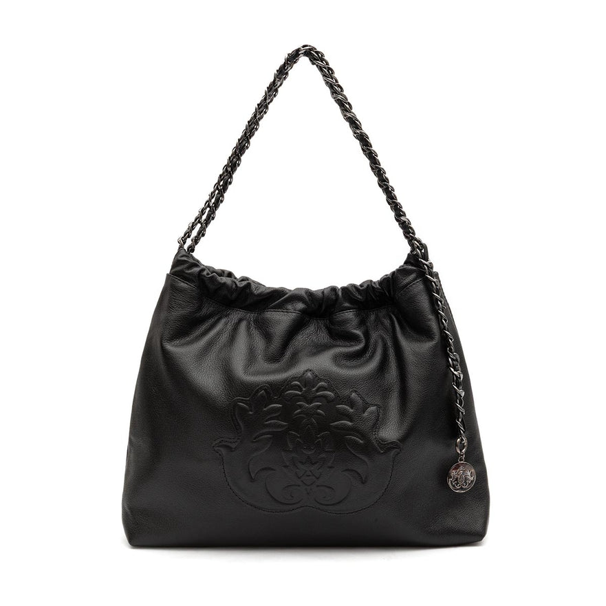 BOLSA DAYSE HOBO EM COURO PRETO
