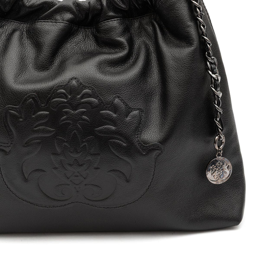 BOLSA DAYSE HOBO EM COURO PRETO