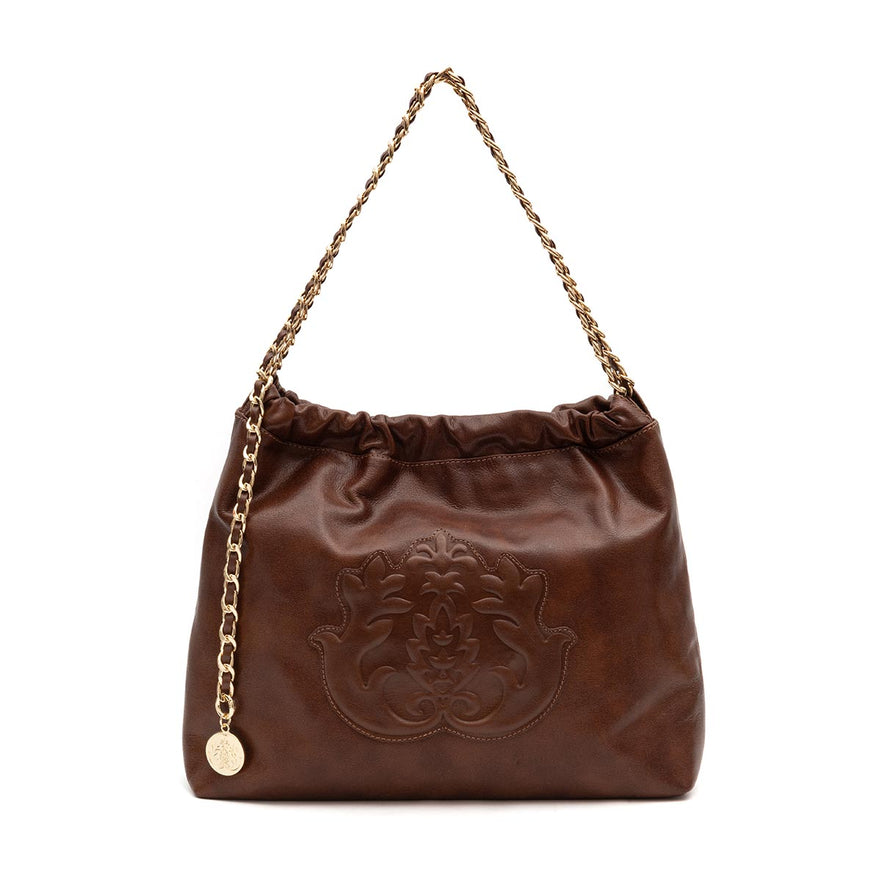 BOLSA DAYSE HOBO EM COURO CARAMELO