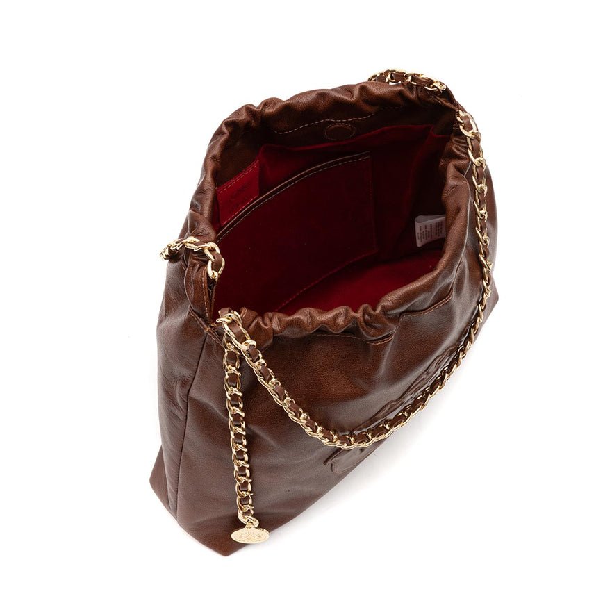 BOLSA DAYSE HOBO EM COURO PECAN