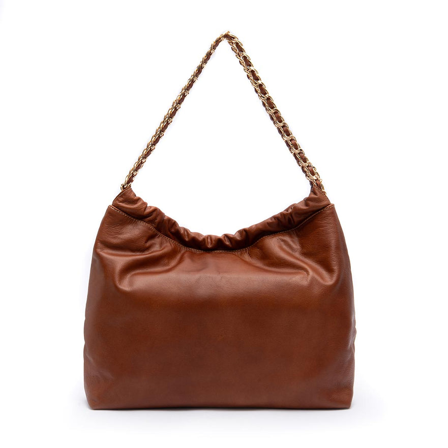 BOLSA DAYSE HOBO EM COURO ESTONADO PINHÃO